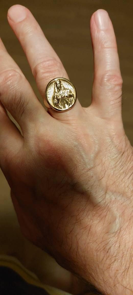 Customer photo review of Sacred Heart Jesus Ring