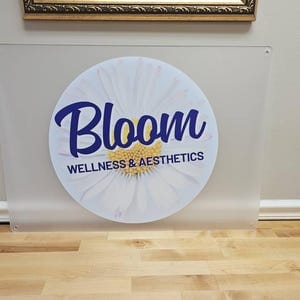 Customer photo review of Acrylic Business Logo Sign
