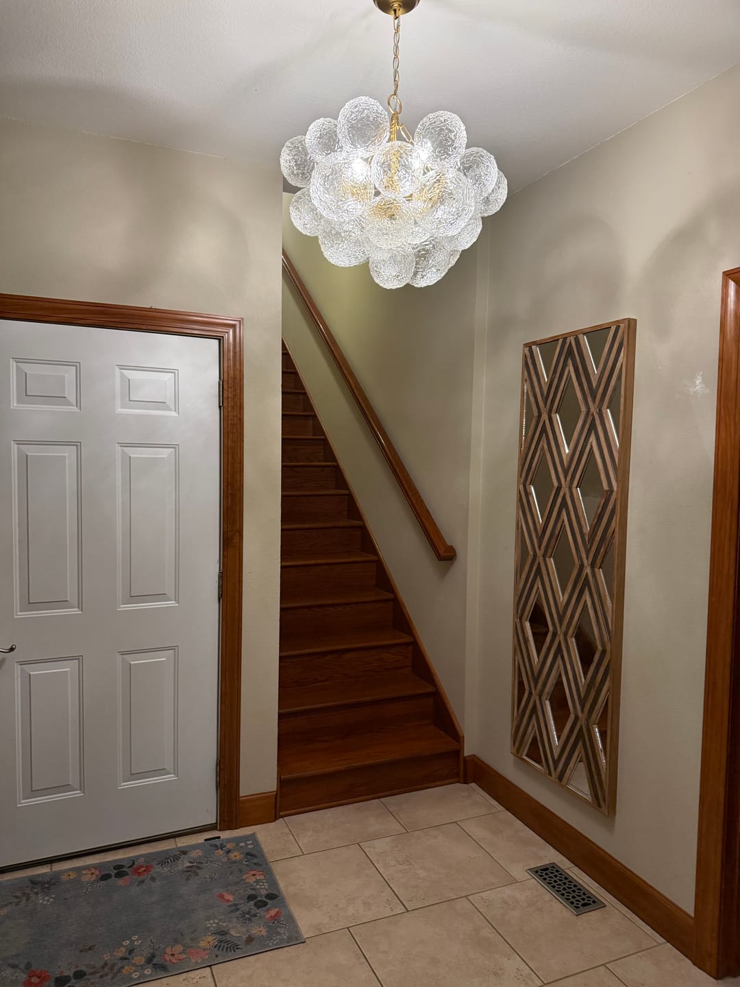 Customer photo review of Brass Luxe Cluster Rippled Glass Globe Bubble Chandelier
