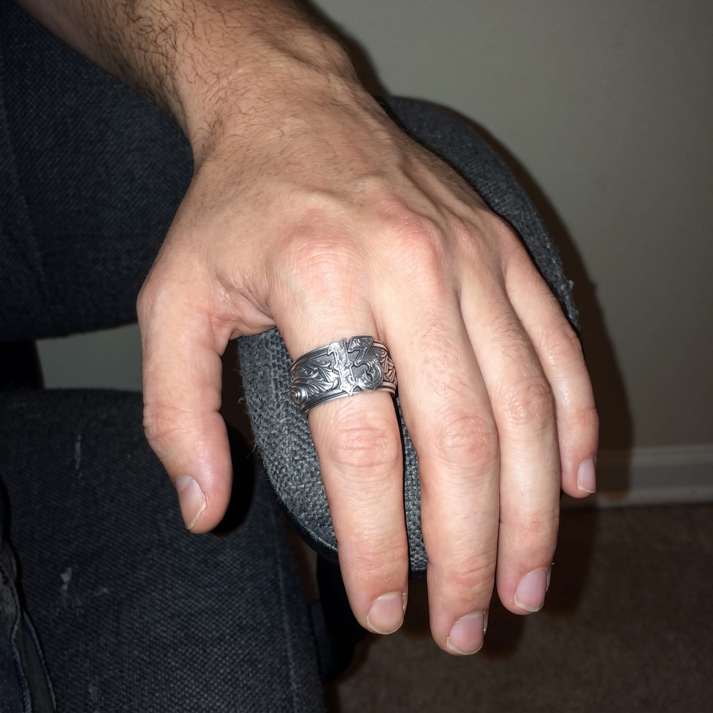 Customer photo review of Lucky 13 Scroll Ring
