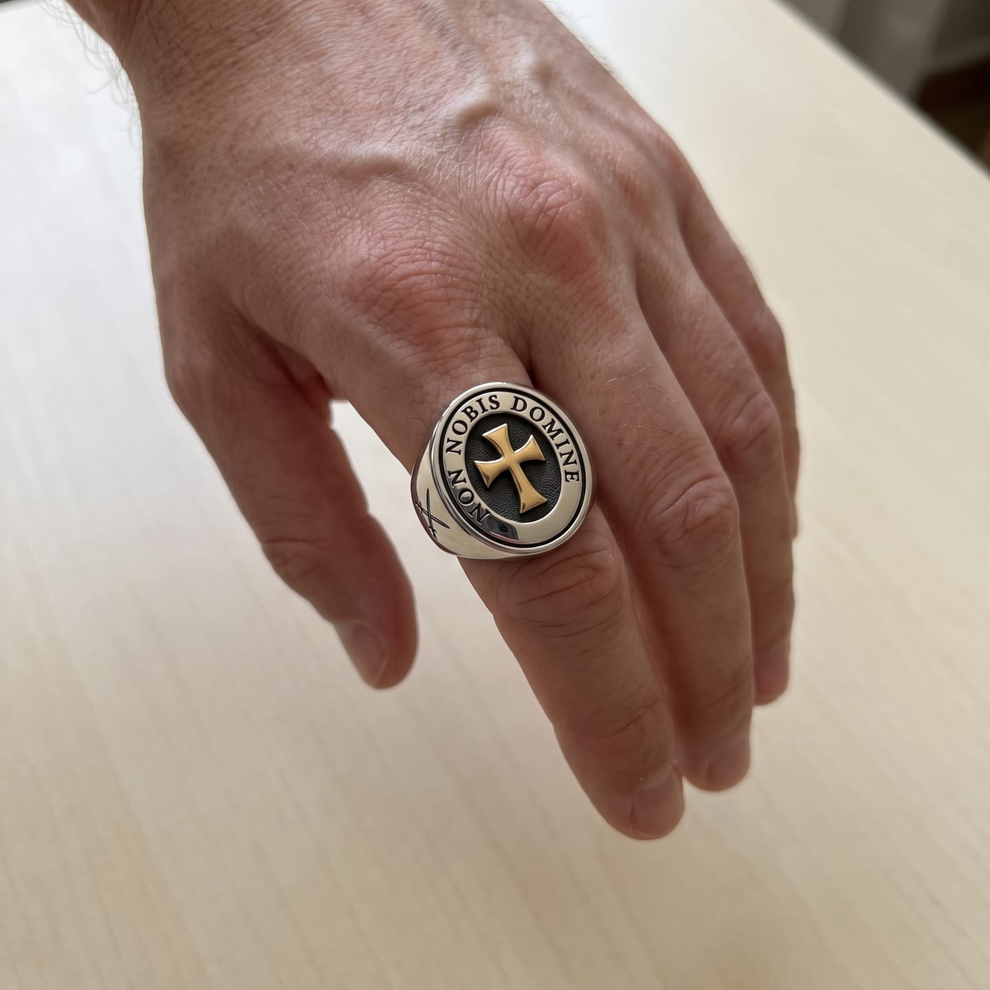 Customer photo review of Non Nobis Domine Templar Ring