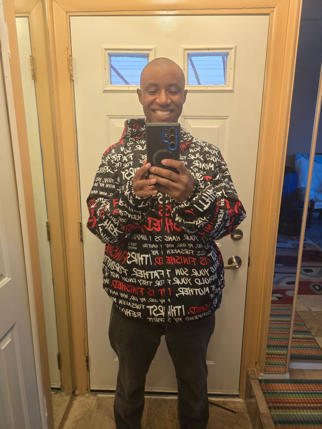 Customer photo review of LAST SEVEN SAYINGS NYLON JACKET
