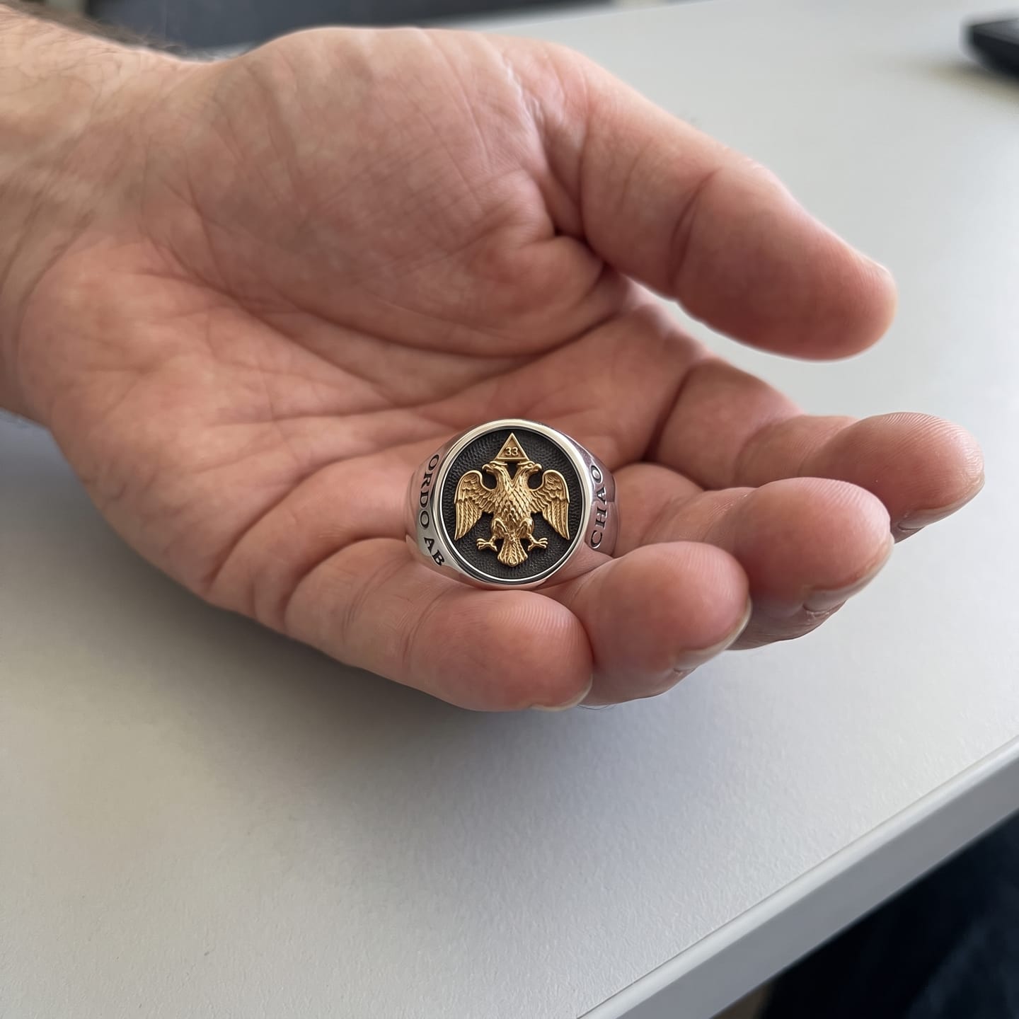 Customer photo review of Masonic 33rd Degree Eagle Ring