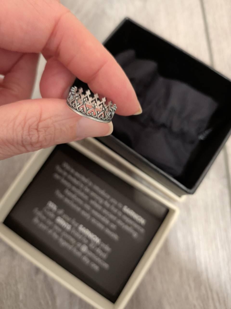 Customer photo review of Scrollwork Crown Ring