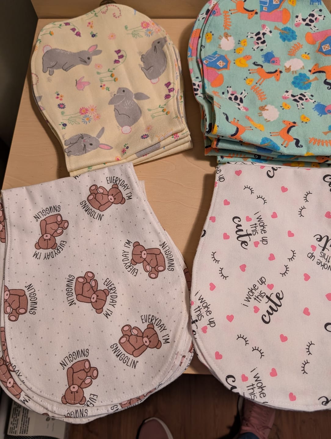 Customer photo review of Flannel: Farm Animals on Pale Green - 44 inch 100% Cotton - Snuggly Snip Flannel by Sew Snip