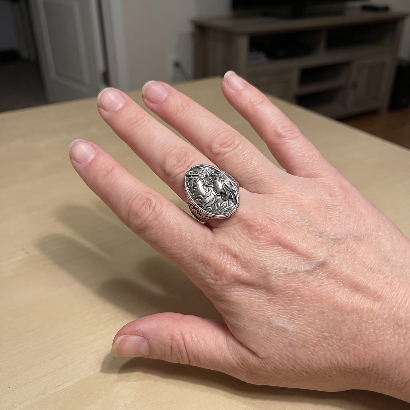 Customer photo review of Facing Lovers Ring