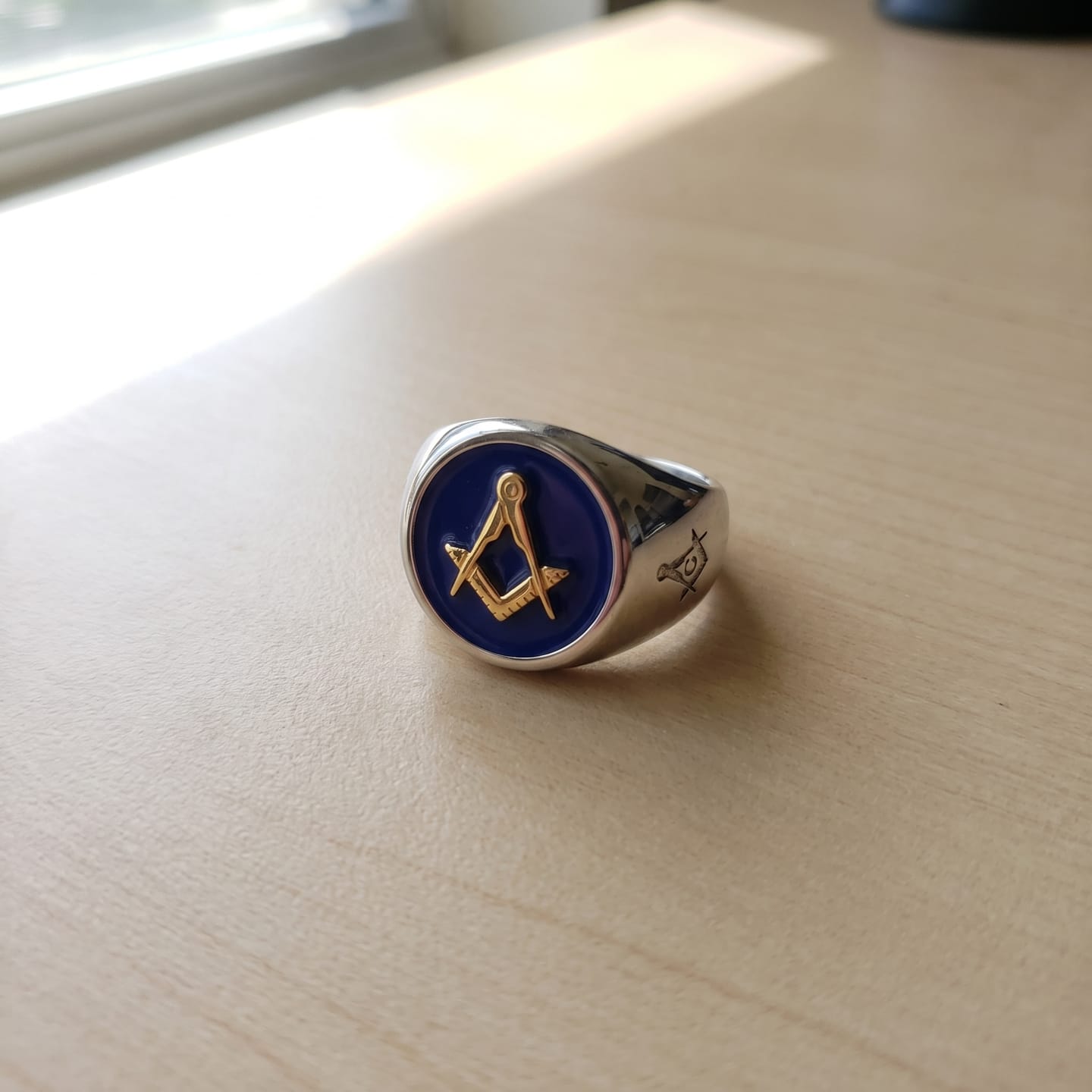 Customer photo review of Blue Lodge Masonic Signet Ring