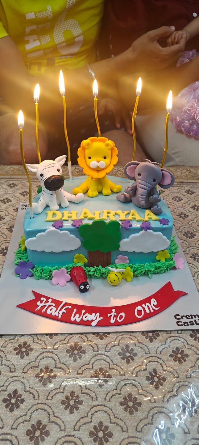 Customer photo review of Half Jungle Design Cake