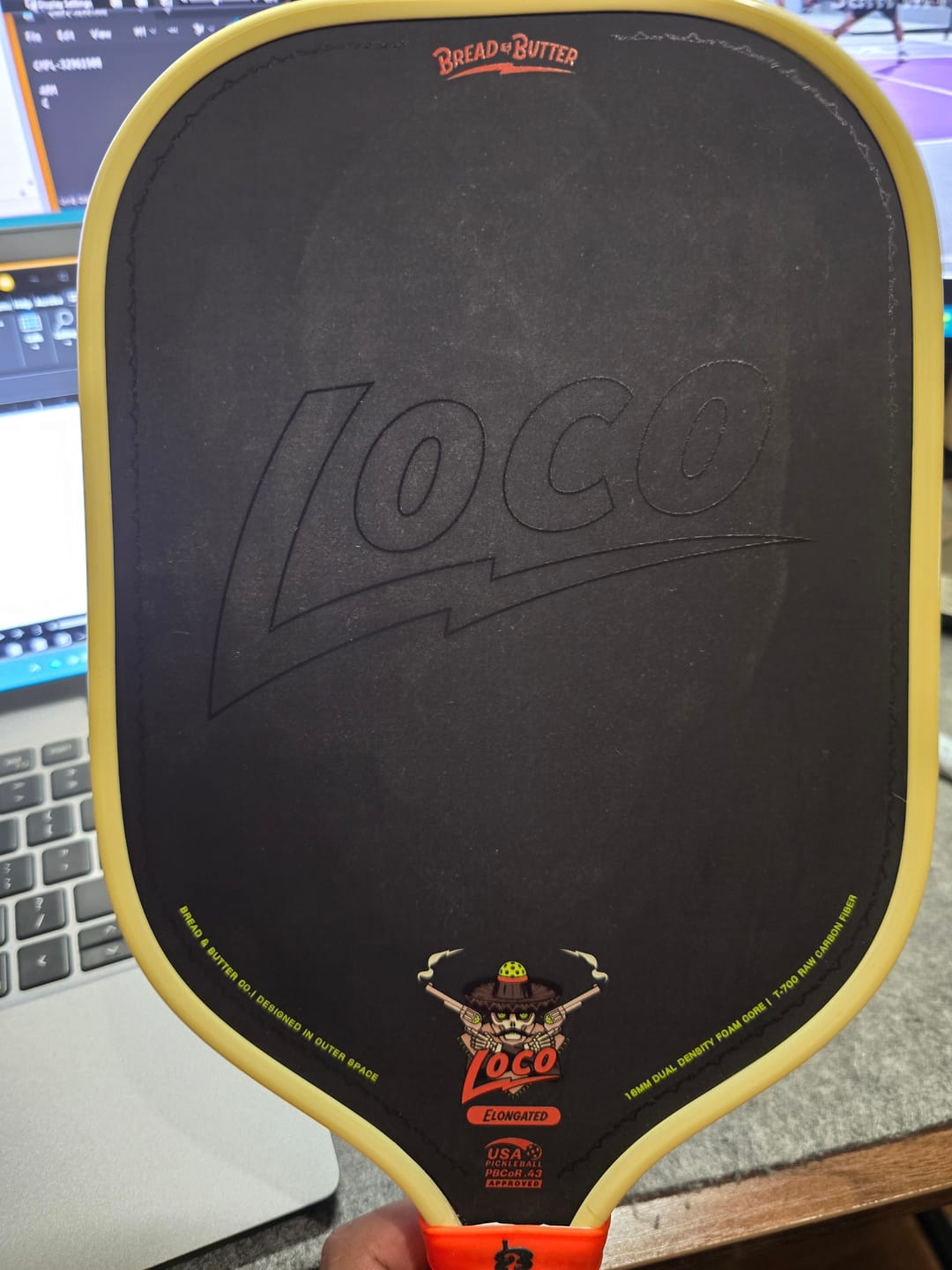 Customer photo review of The Loco 16mm Pickleball Paddle Elongated