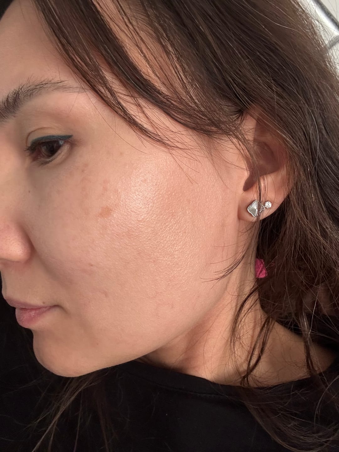 Customer photo review of Flora Silver Earrings