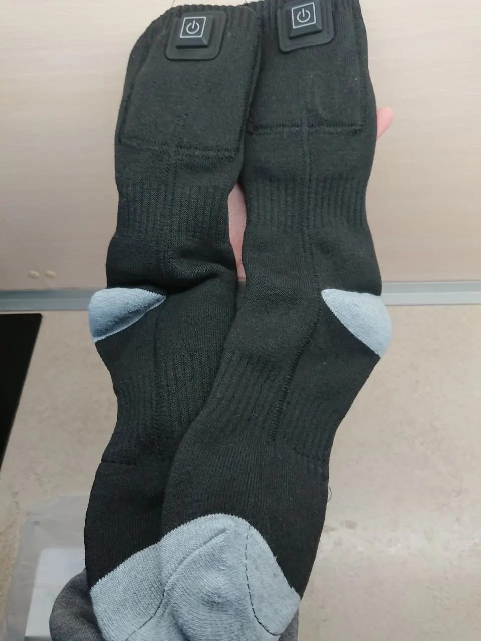 Customer photo review of Heated Knee-High Socks