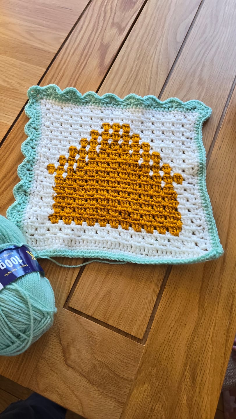 Customer photo review of Gingerbread Blanket Yarn Pack, Free Pattern & Video