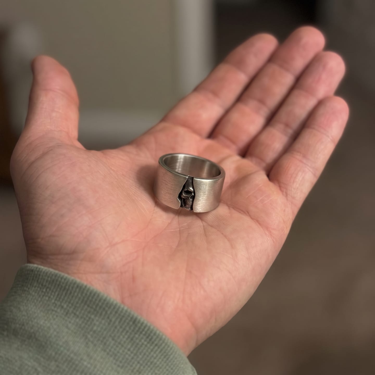 Customer photo review of Concealed Skull Ring