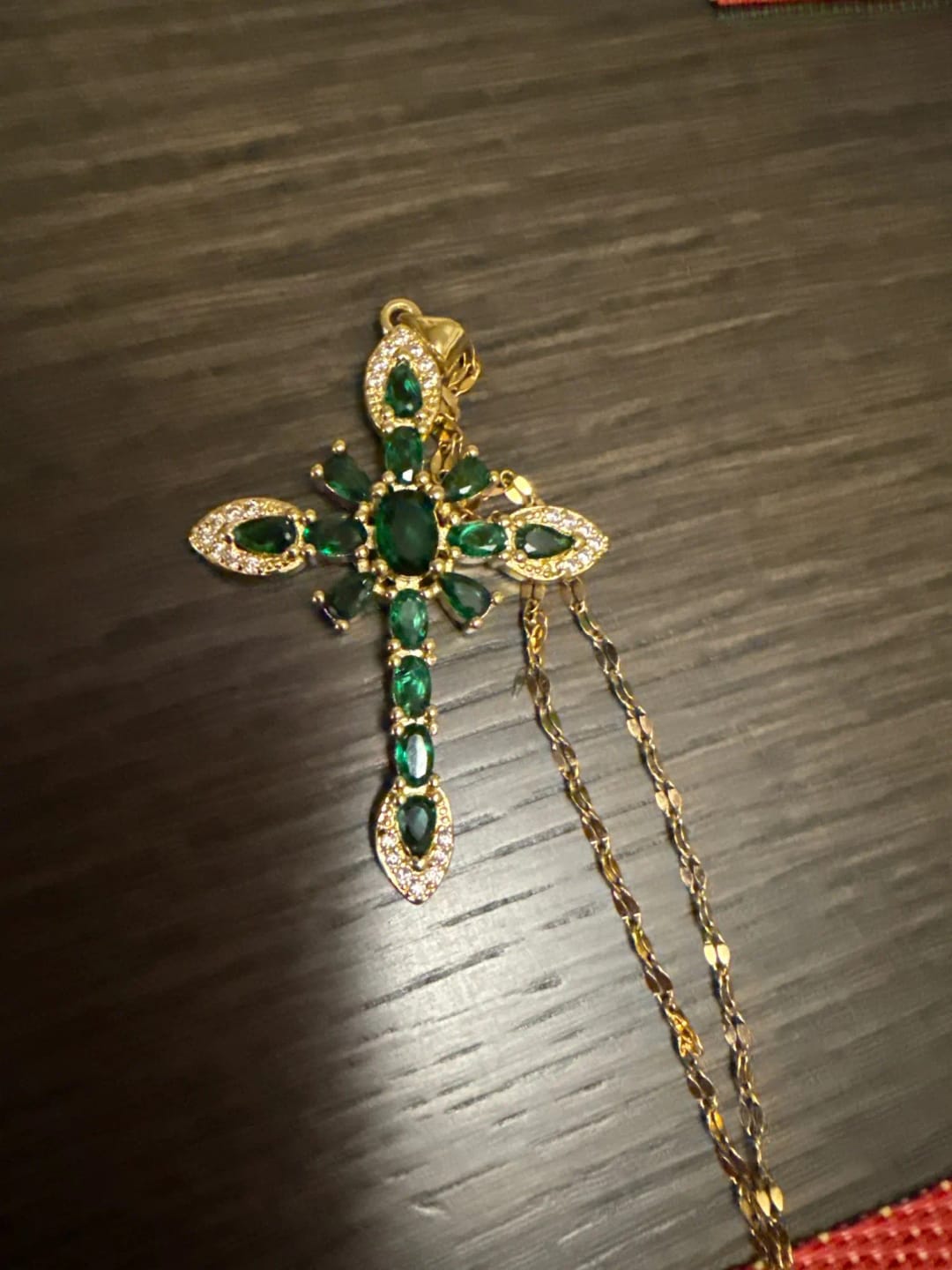 Customer photo review of Gratia — Heirloom Cross Necklace