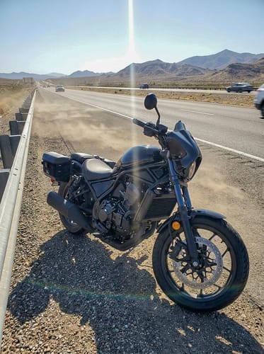 Customer photo review of 20L - Incognito Quick-Mount Small Honda Rebel 1100 Saddlebags