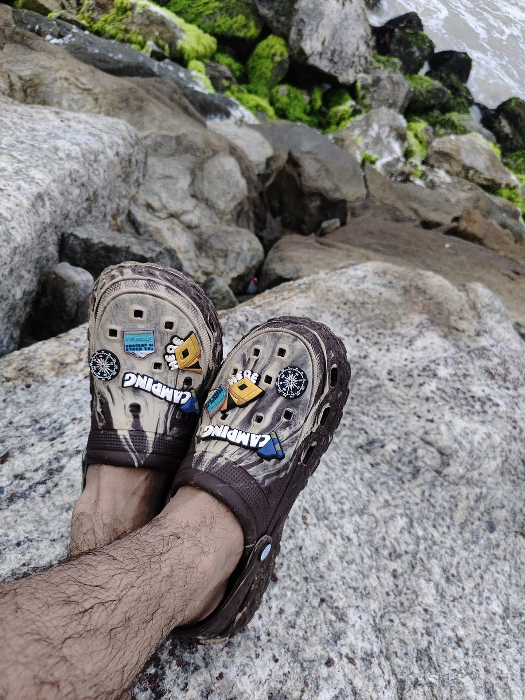 Customer photo review of Discovery × Bacca Bucci Marble Clog Slides – Camping Hero Edition