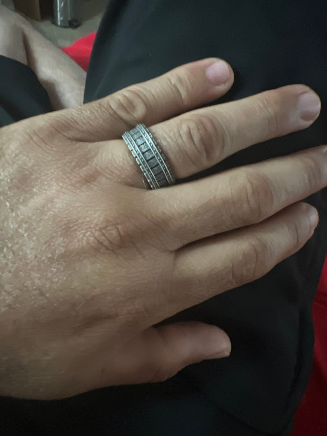Customer photo review of Railroad Track Ring