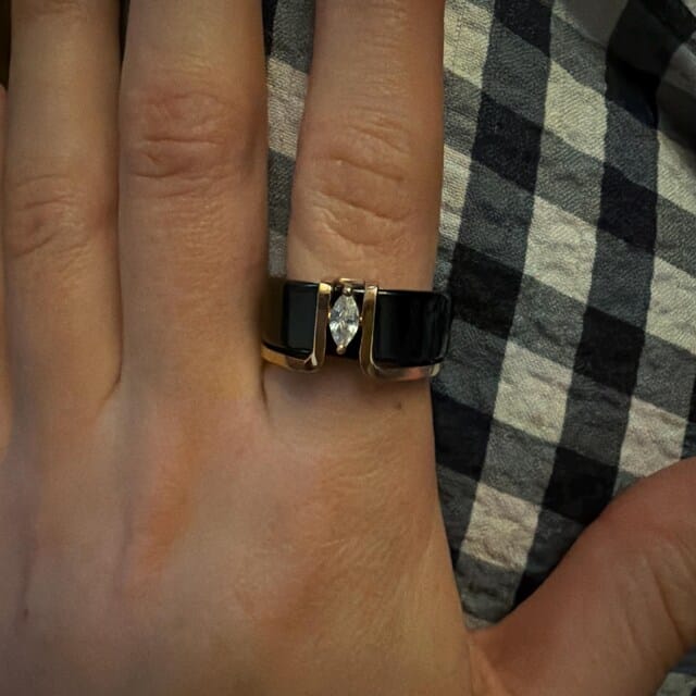 Customer photo review of Marquise CZ Sterling Silver Smart Ring Cover for Oura Ring