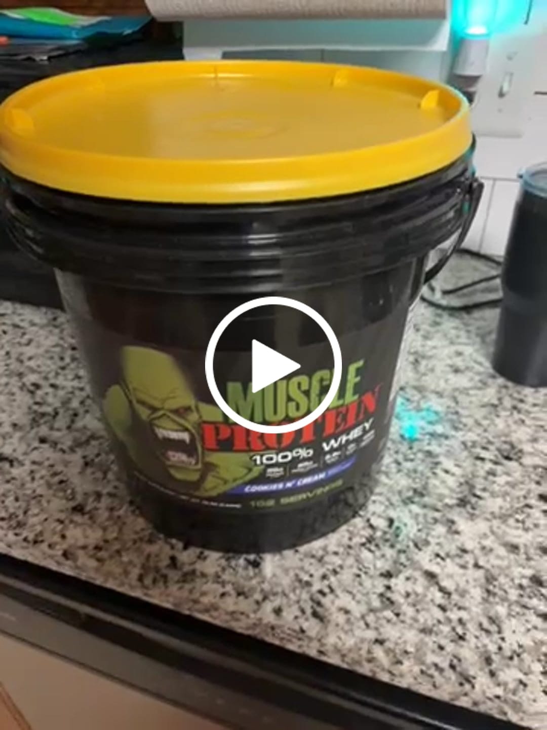 Customer video review of Whey Protein Powder Bucket