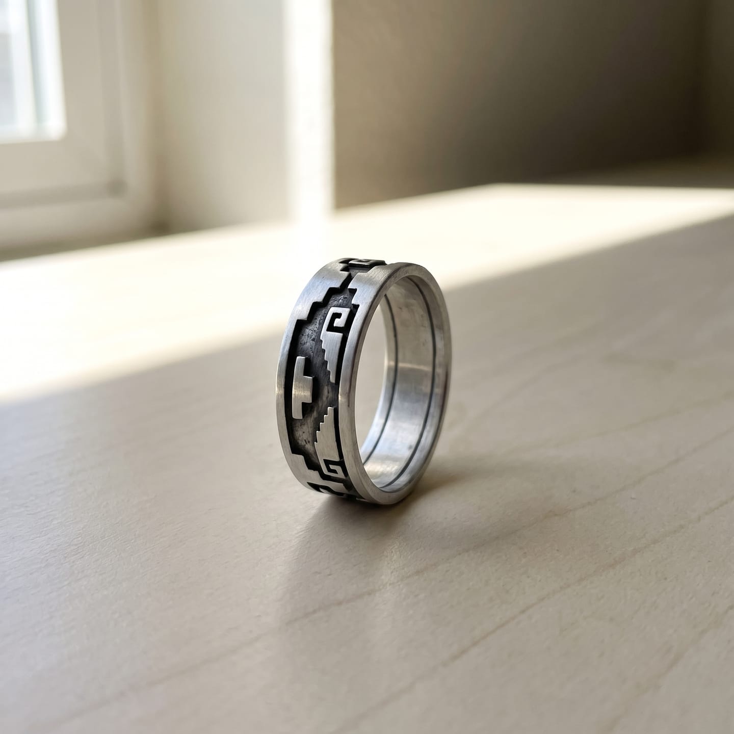 Customer photo review of Aztec Pattern Ring