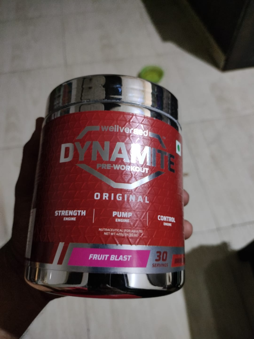 Customer photo review of Dynamite Pre-Workout (420g, 30 Servings) | Fruit Blast
