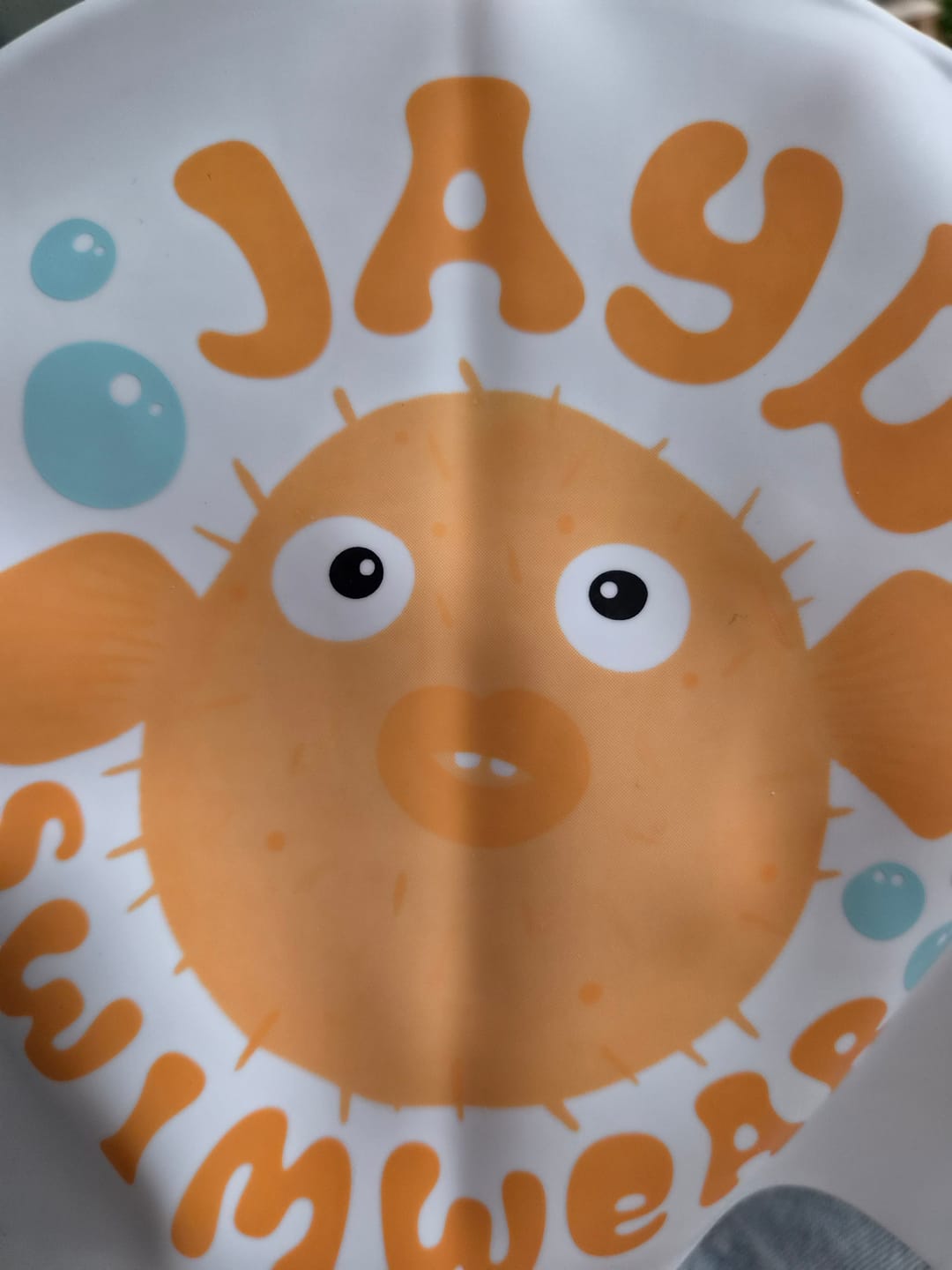 Customer photo review of JAYD Swim Cap - Resting Swim Face