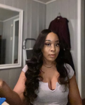 Customer photo review of Wavymy Wear Go Body Wave Glueless Wig Pre-Cut Lace Closure Wig Pre-Plucked Natural Hairline 180% Density Human Hair