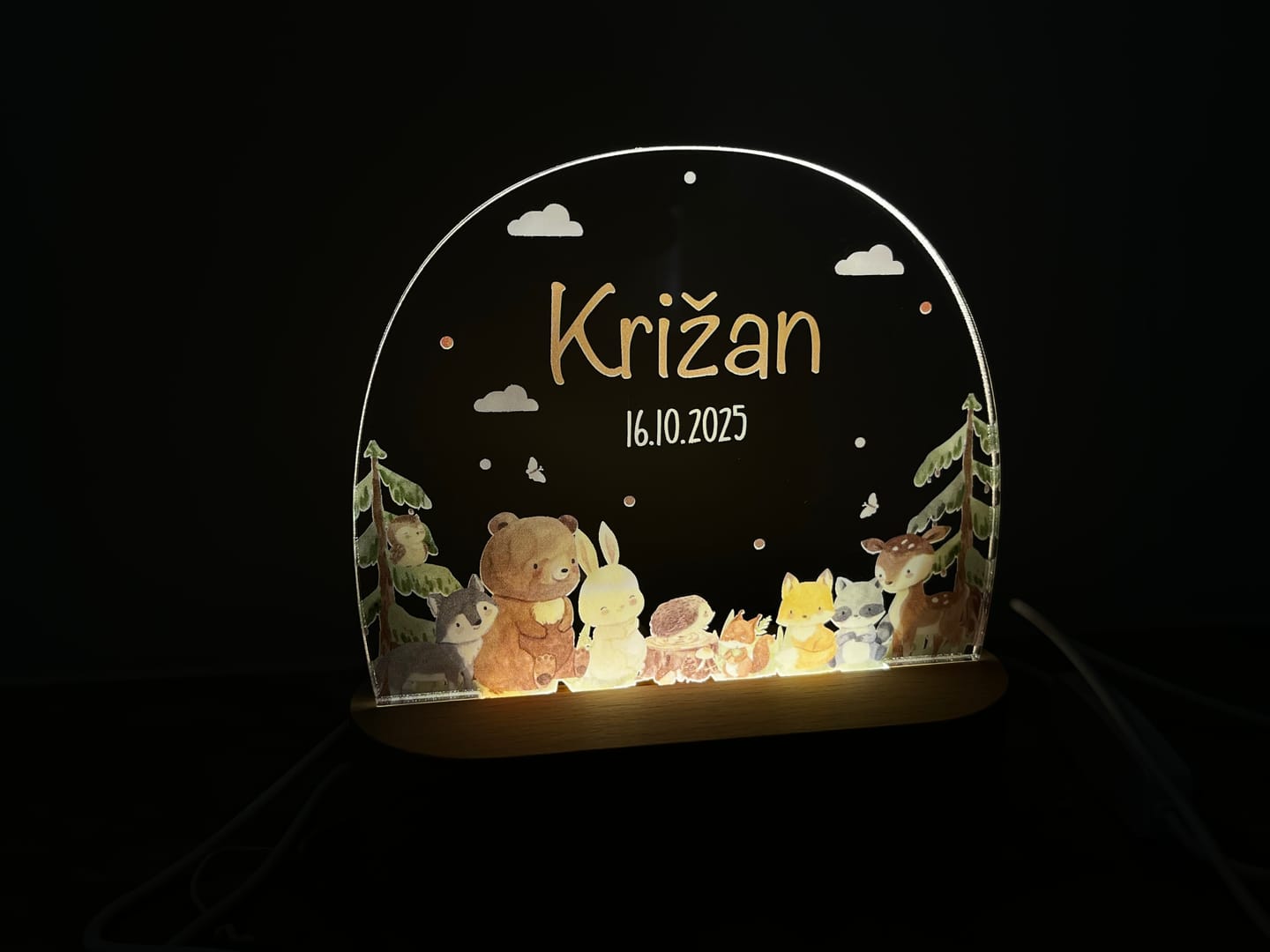 Customer photo review of Nachtlicht Kinder personalisiert - Niedliche Waldtiere
