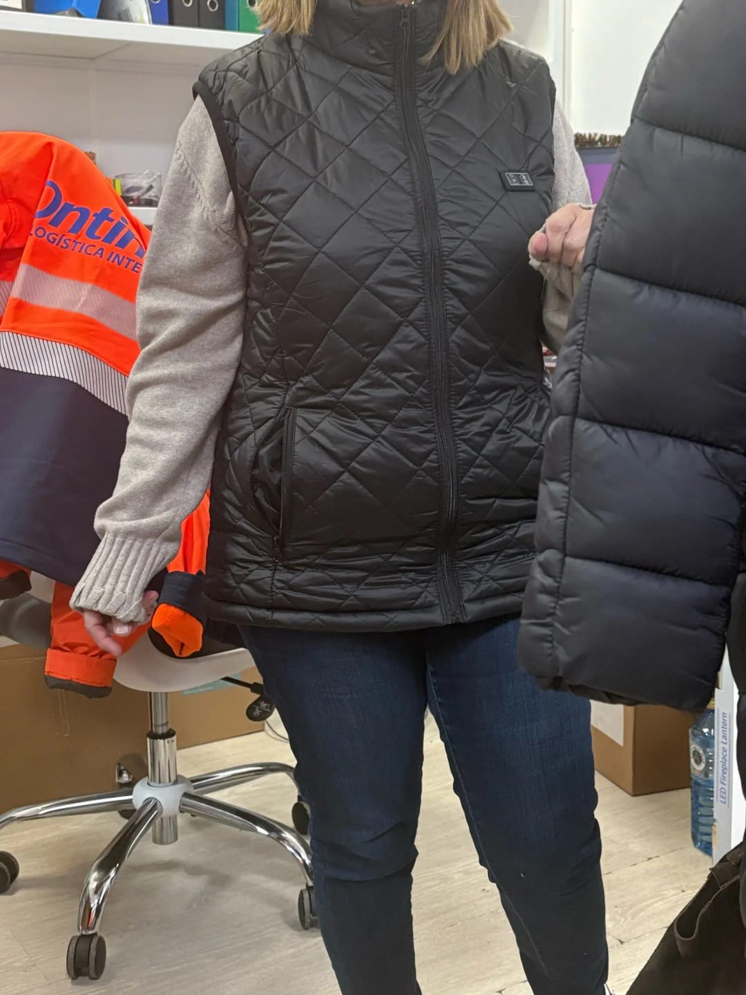 Customer photo review of Women's Heated Quilted Vest with 21 Heating Zones