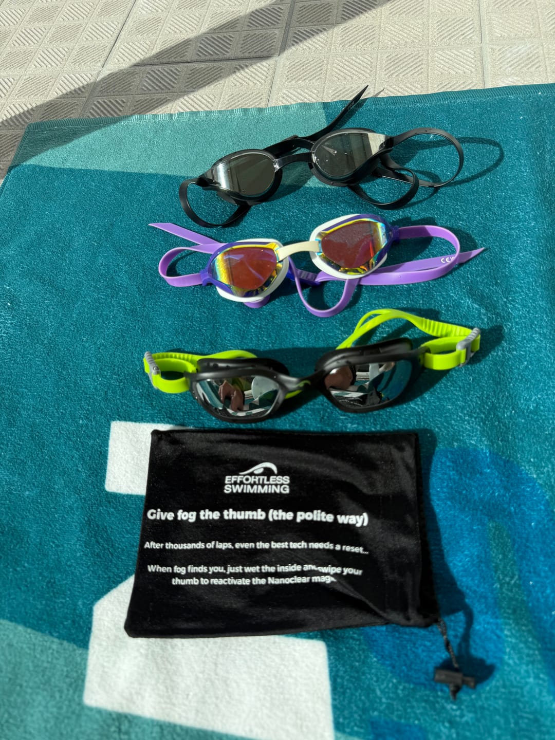 Customer photo review of NanoClear™ Strike Swim Goggles Tinted Mirror - (Black)