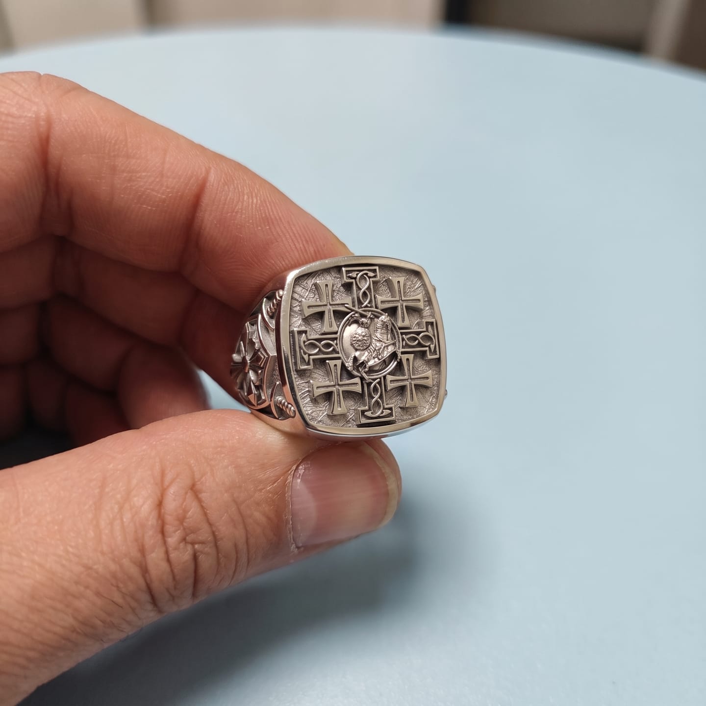 Customer photo review of Jerusalem Cross Ring