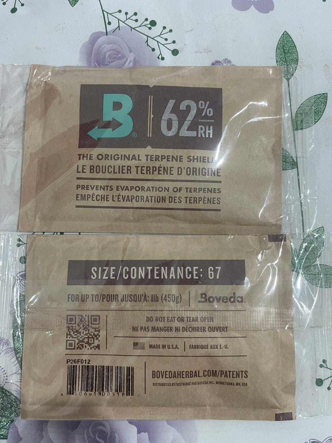 Customer photo review of Boveda 62% RH Humidity Control Packs — Size 67g | Terpene Shield for Small Containers