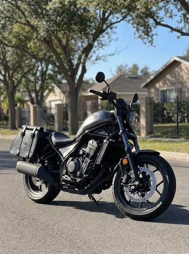 Customer photo review of 30L - SpiritBlade Roll-Top Large Honda Rebel 1100 CMX1100 Motorcycle Leather Saddlebags