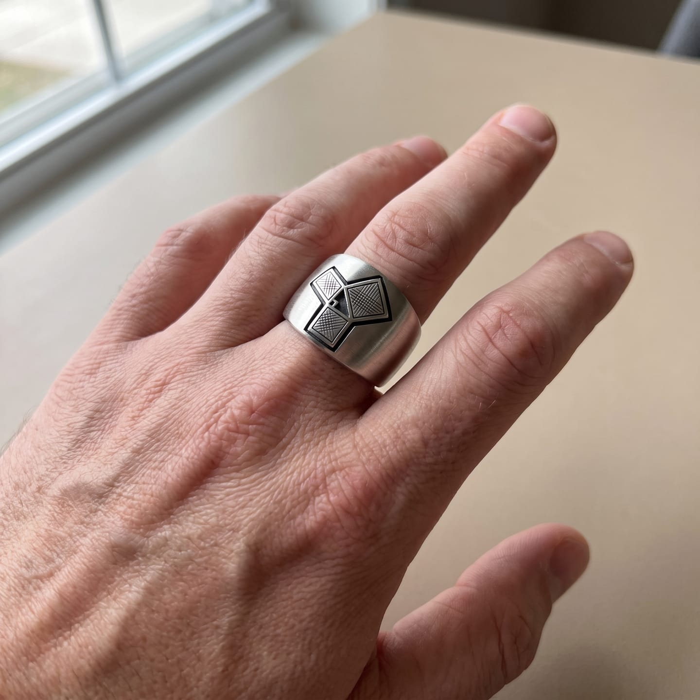 Customer photo review of Masonic Euclid Ring