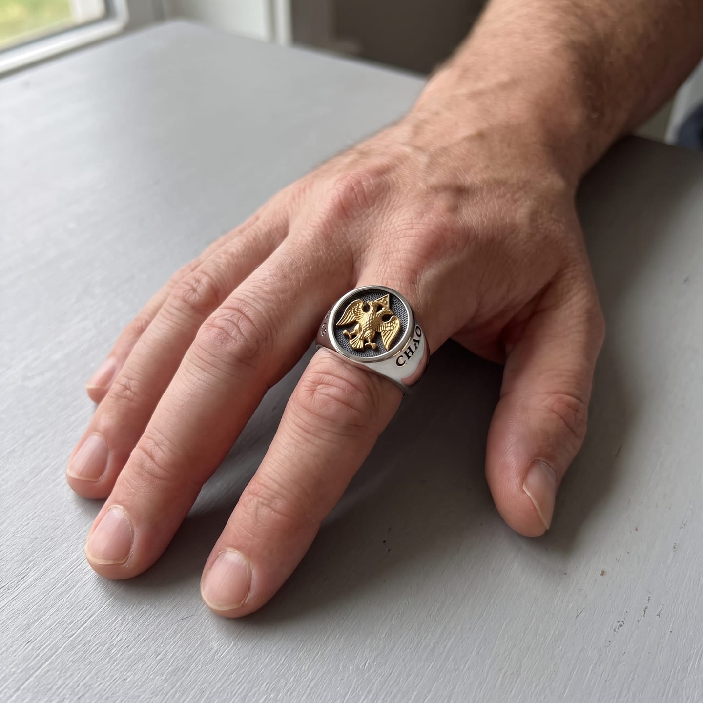 Customer photo review of Masonic 33rd Degree Eagle Ring