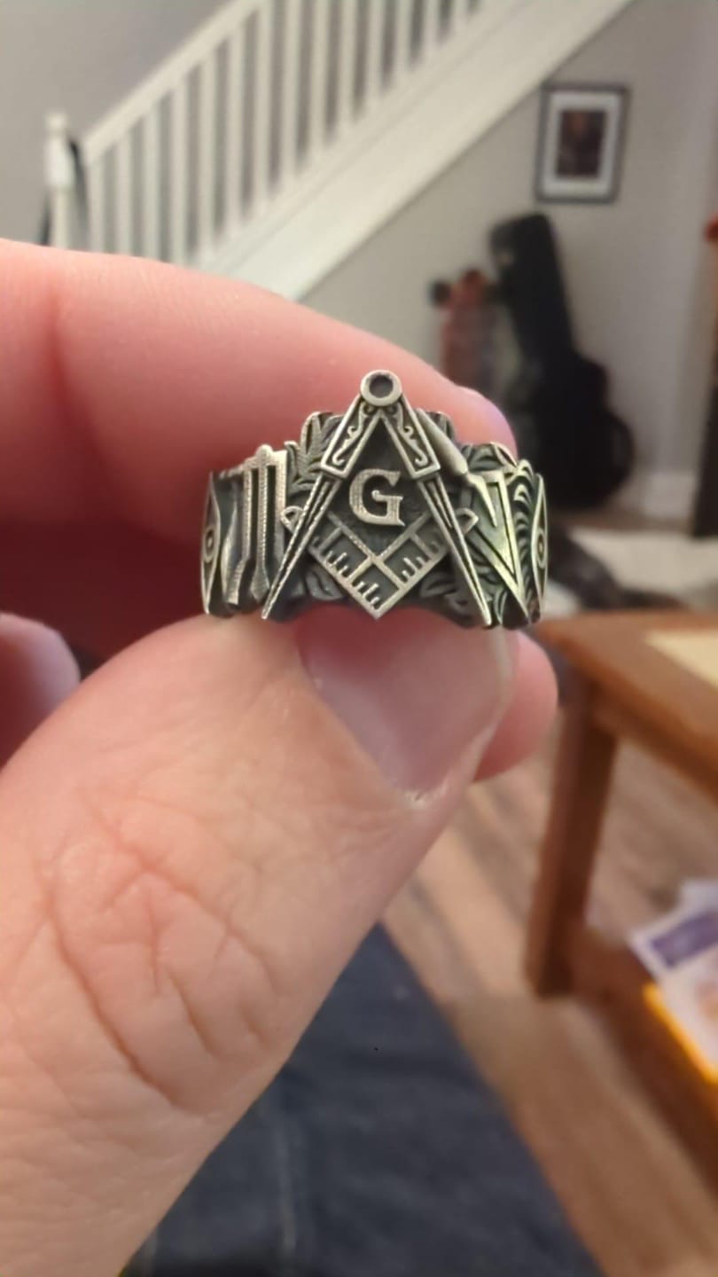 Customer photo review of Masonic Band Ring