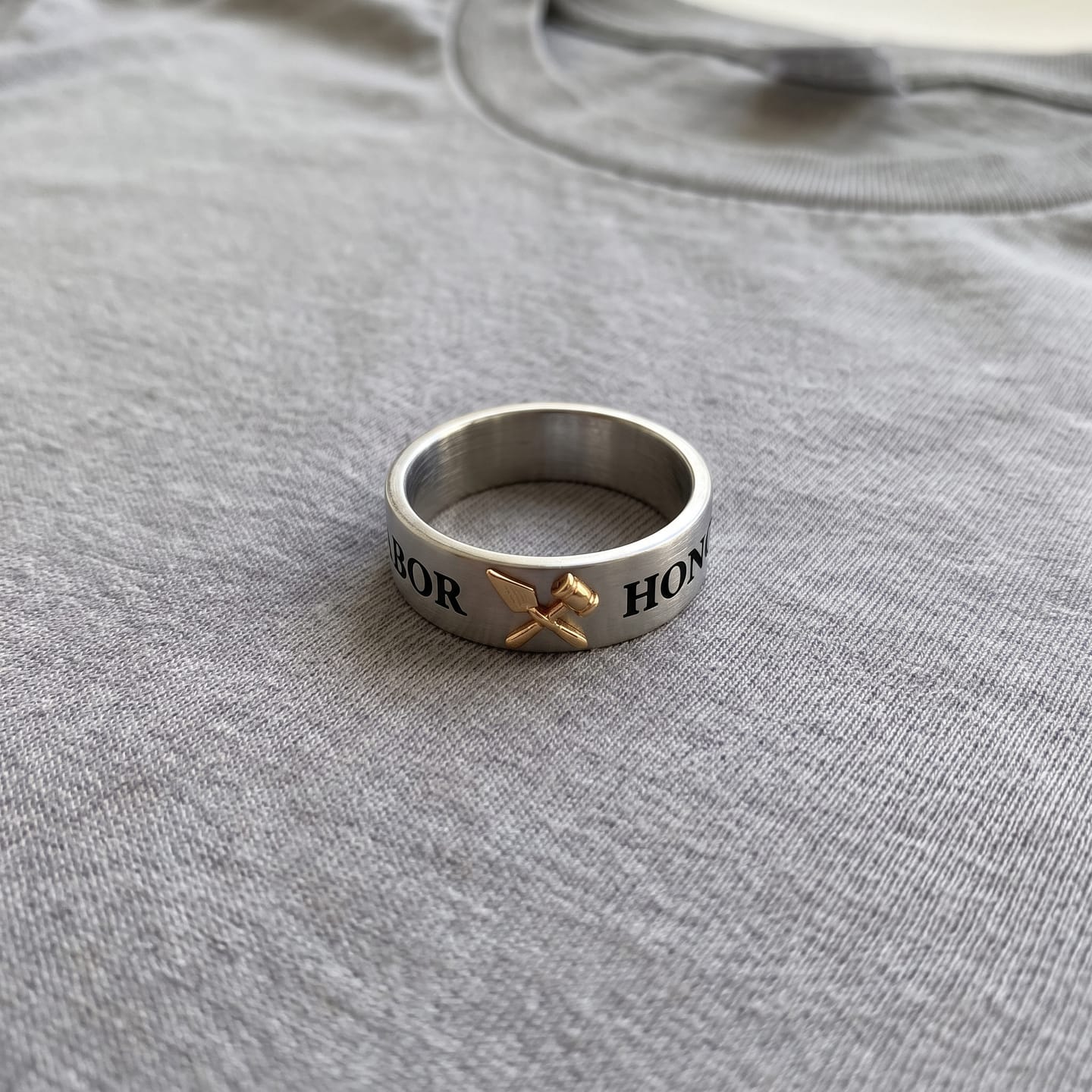 Customer photo review of Labor Et Honor Masonic Ring