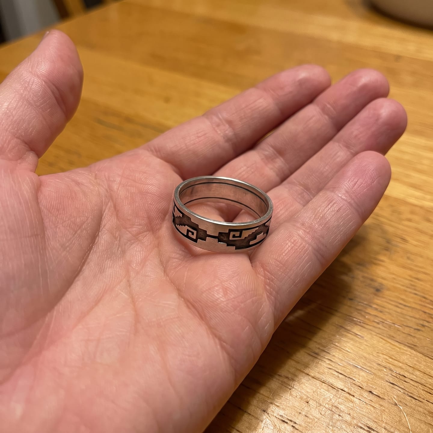 Customer photo review of Aztec Pattern Ring