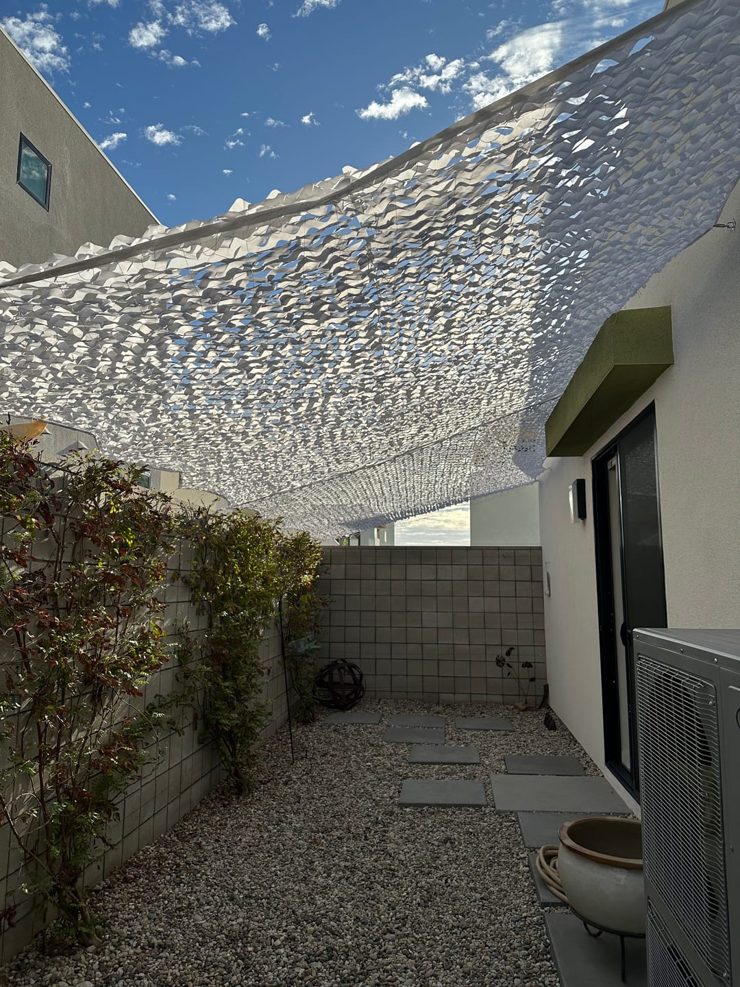 Customer photo review of White Camo Netting Sun Shade