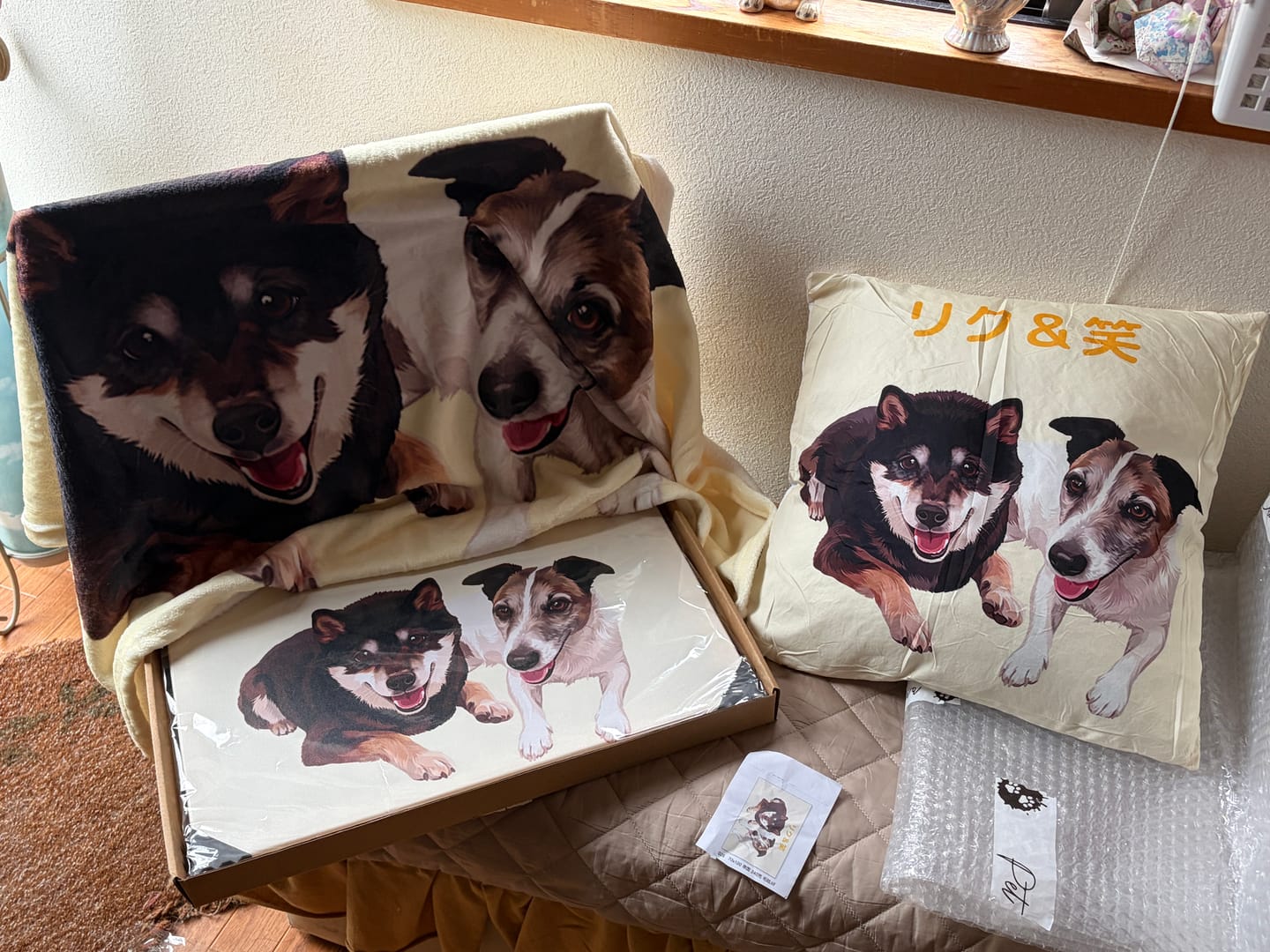 Customer photo review of Petcanva©オーダーメイド ペット似顔絵【3点セット】