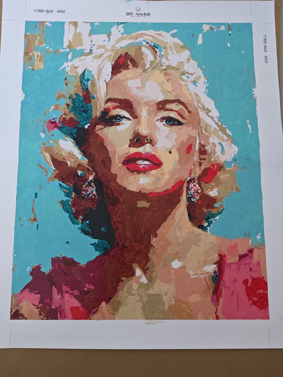 Customer photo review of Expressive Marilyn | Paint by Number