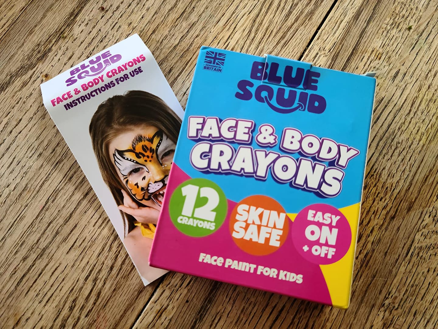 Customer photo review of Blue Squid Twist-Up Face & Body Paint Crayons