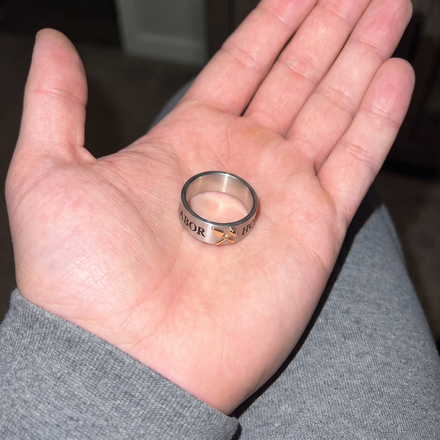 Customer photo review of Labor Et Honor Masonic Ring