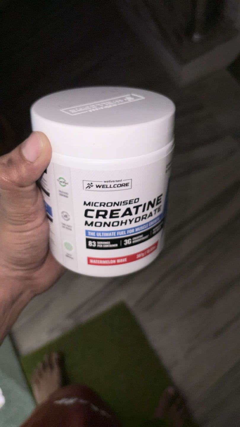 Customer photo review of Wellcore - Pure Micronised Creatine Monohydrate | Watermelon Wave (307g, 83 servings)