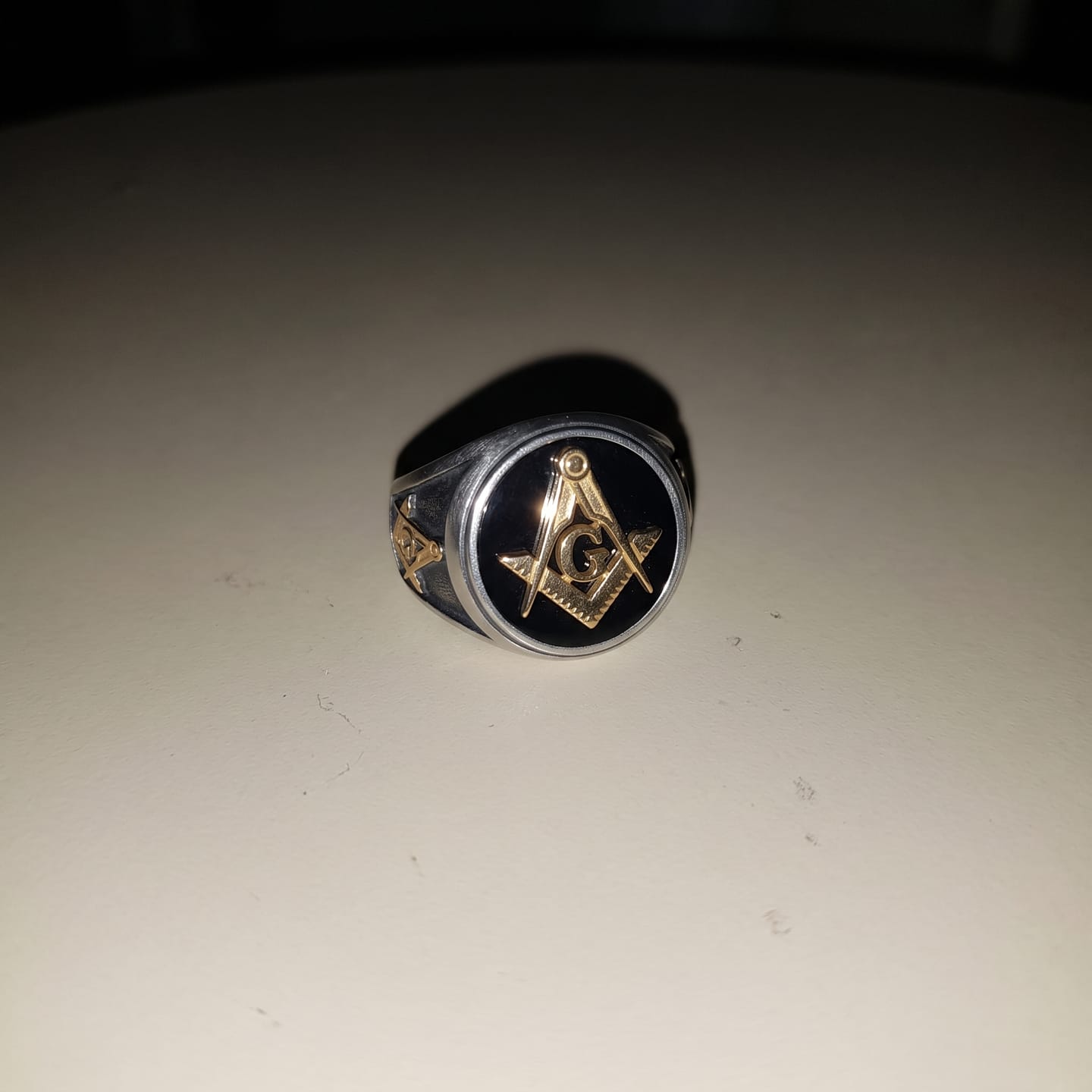 Customer photo review of Letter G Masonic Signet Ring
