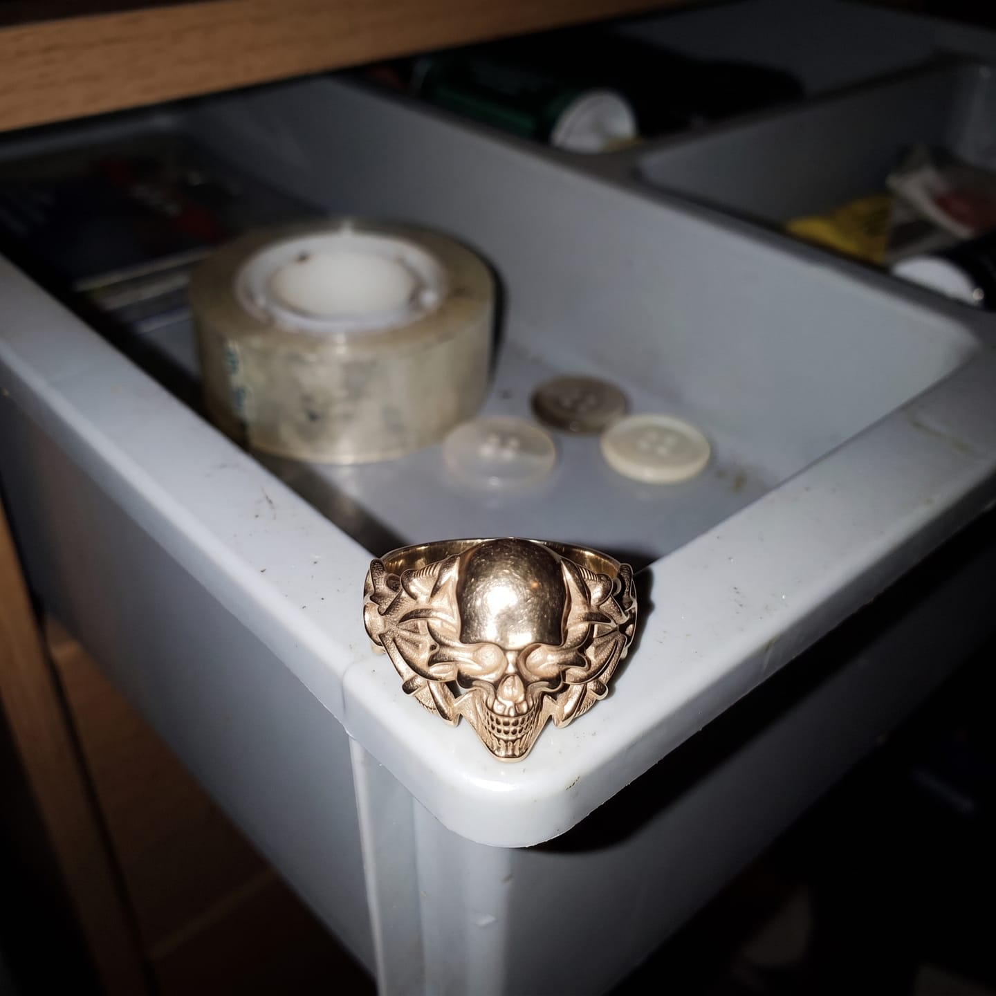 Customer photo review of Tribal Biker Skull Ring