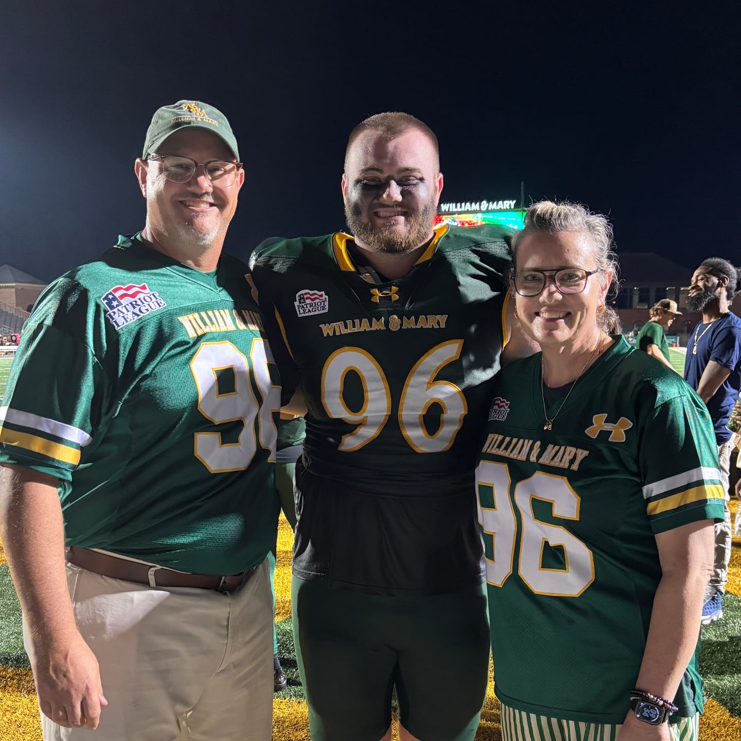 Customer photo review of Custom Green White-Gold Classic Style Mesh Authentic Football Jersey