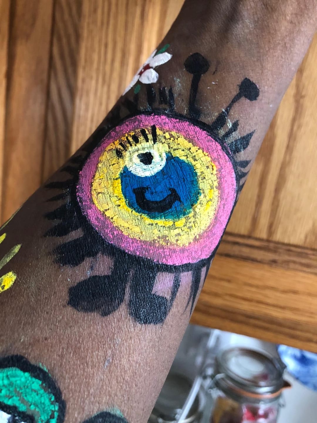 Customer photo review of Blue Squid Twist-Up Face & Body Paint Crayons