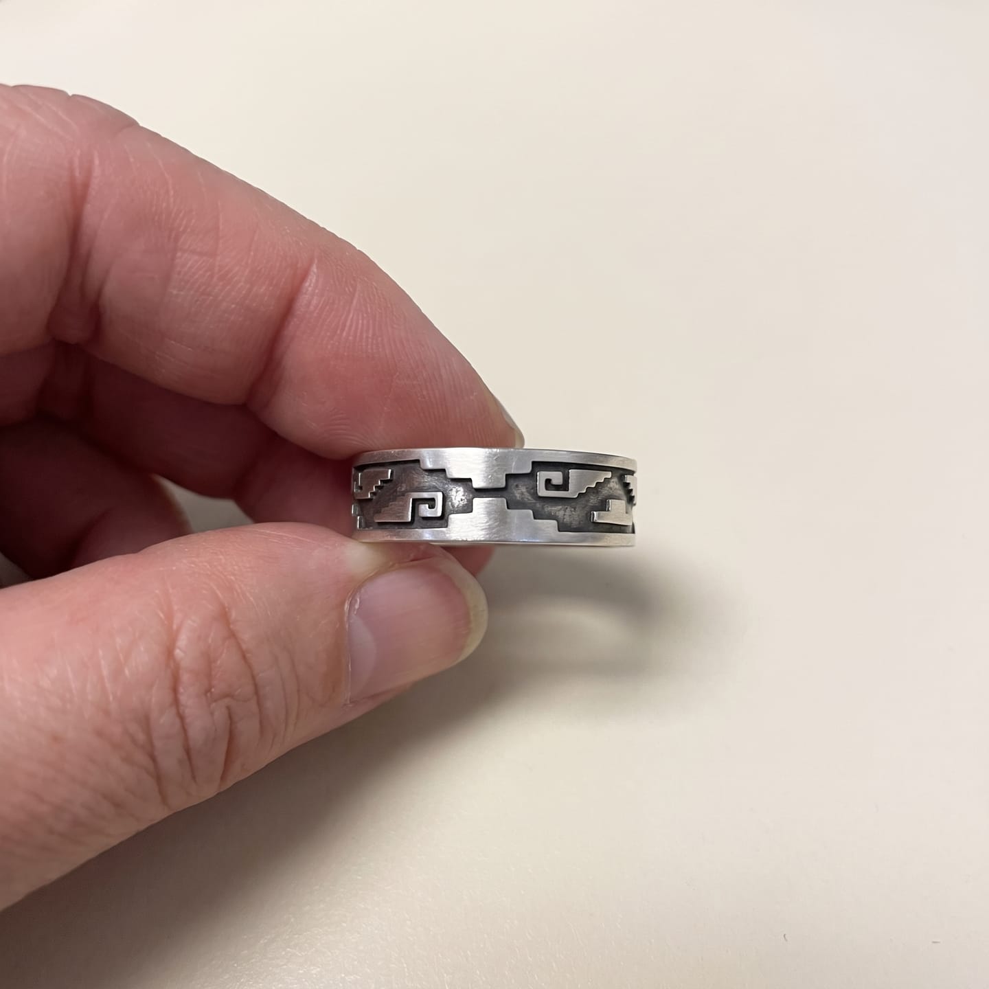 Customer photo review of Aztec Pattern Ring