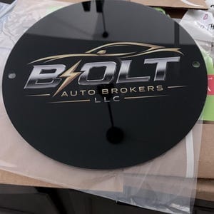 Customer photo review of Acrylic Business Logo Sign